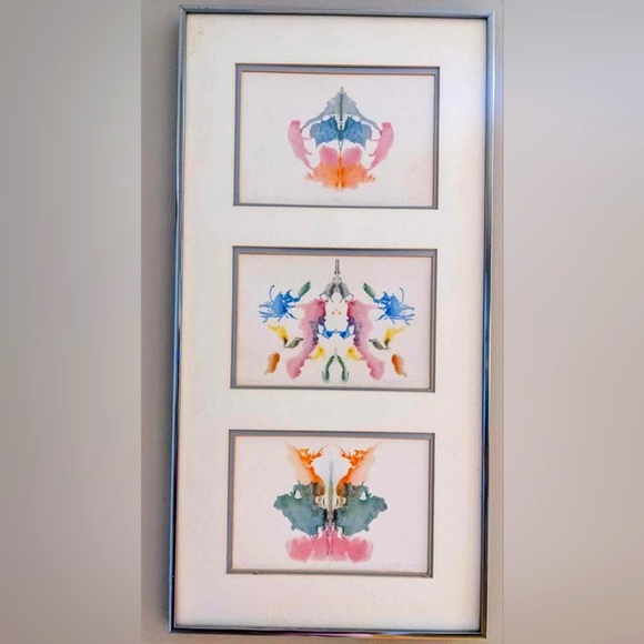 very rare antique pastel Hermann Rorschach Inkblot art🧡 - Picture 1 of 6